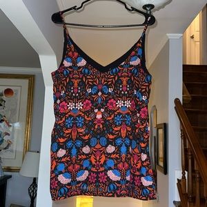 Pretty Spaghetti Strap Vneckline Floral Damask Top Sz M/L